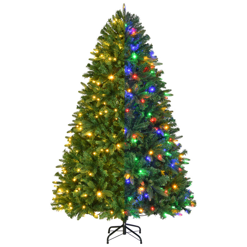 Arbre de Noël noir fantaisiste illuminé 6 pi avec 250 lumières DEL - Design courbé en forme de chapeau, 900 branches, assemblage à charnières et support en métal