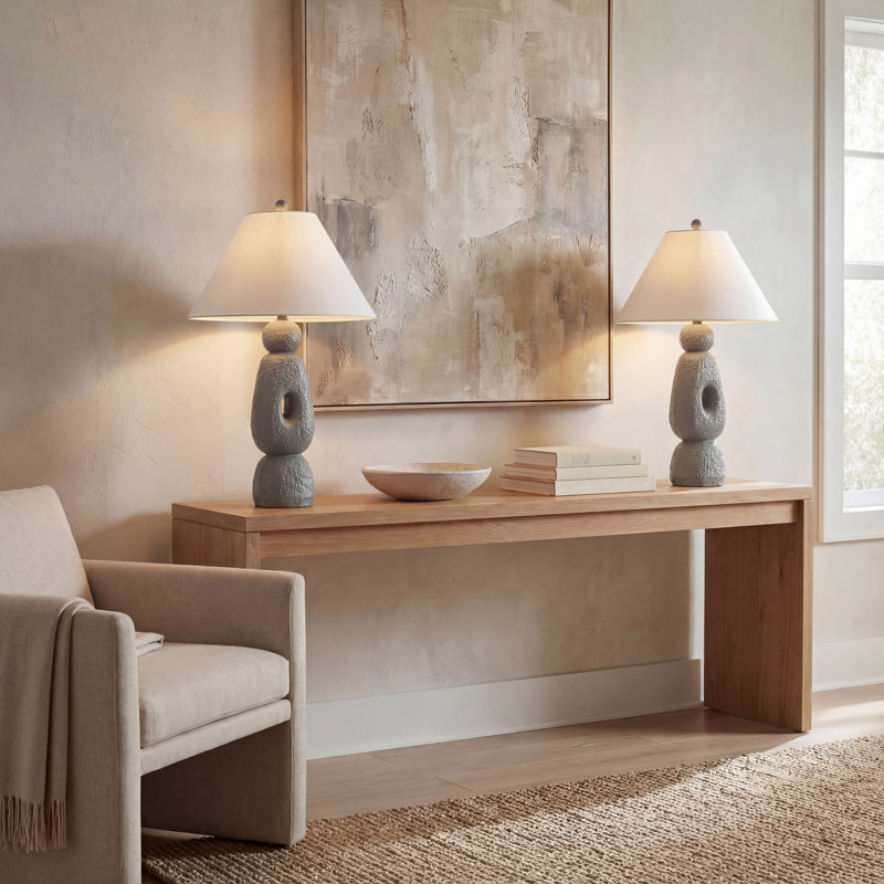 Lampe de table à DEL 28 po Henge, Gris