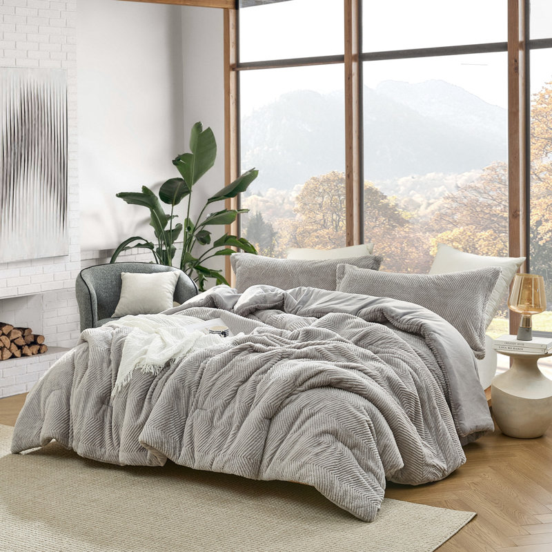 Peak of Cozy - Coma Inducer Oversized Comforter Set, Gray, Twin Extra Long Comforter + 1 Standard Sham
