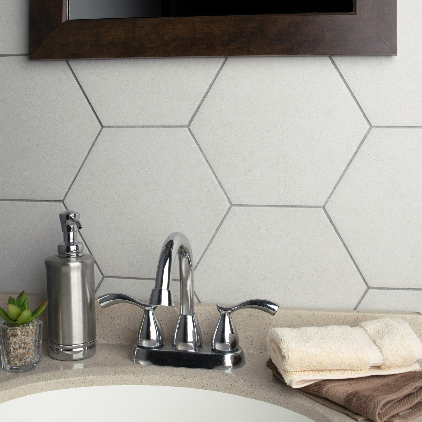 Annata Vintage Hex 8.63" x 9.88" Porcelain Wall & Floor Tile, Blanco