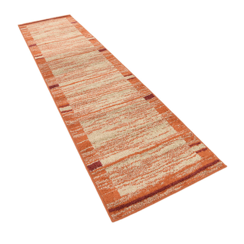 Guzzi Orange/Beige/Red Rug, Runner 76 x 305cm