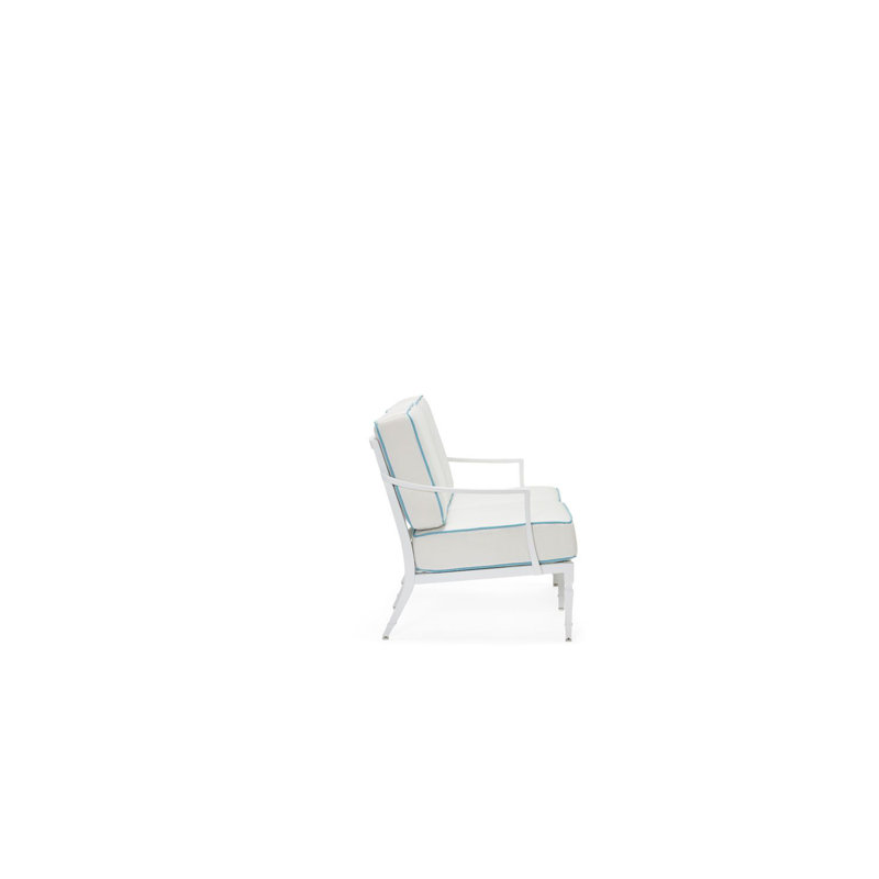 Tuoro By Alexa Hampton Love Seat, Pewter, Chartres Malt
