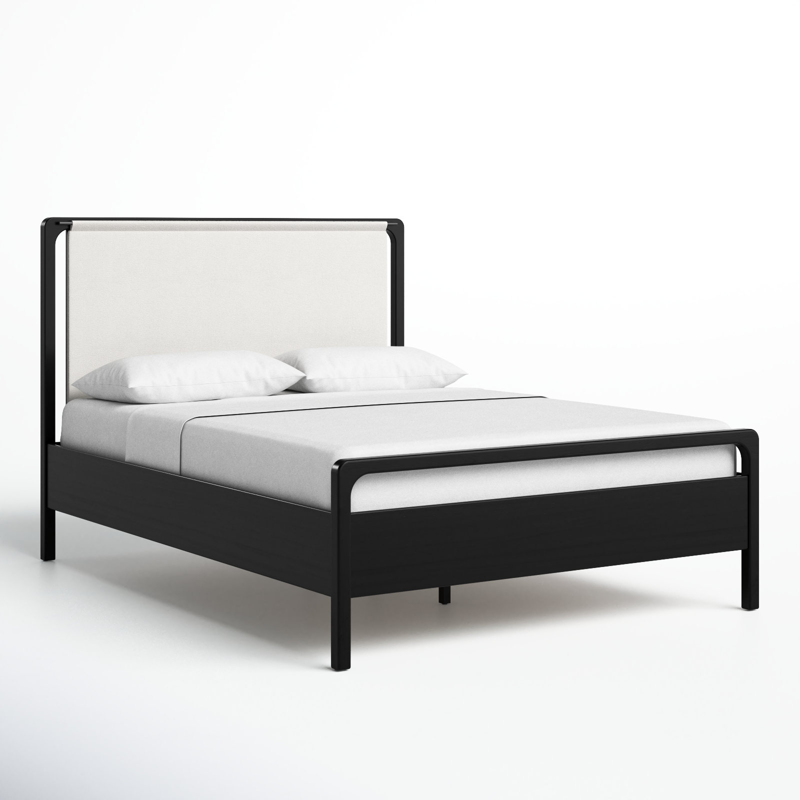 Karsten Upholstered Bed, Queen, Knoll Sand/Ebony Oak Veneer