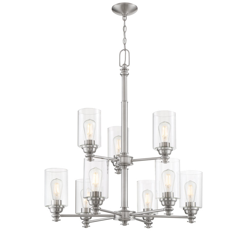 Lustree 9 lumières façon bougie/classique Uffington, Nickel poli brossé