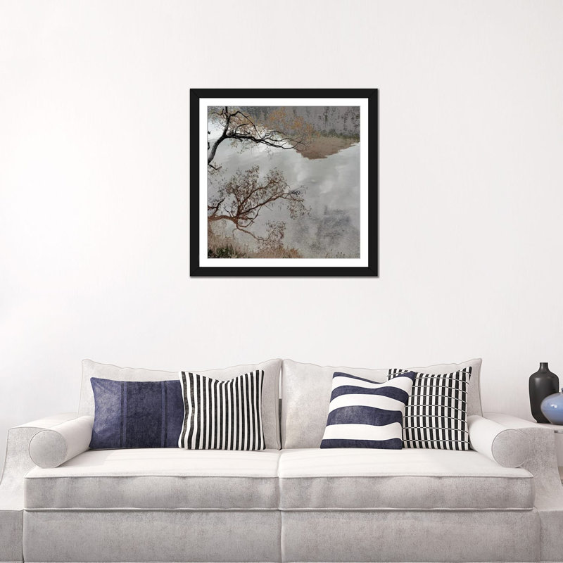 « chaud-après-midi ii », impression sur toile, H 16 po x l 16 po x P 1 po, Papier d'art encadré noir, Blanc