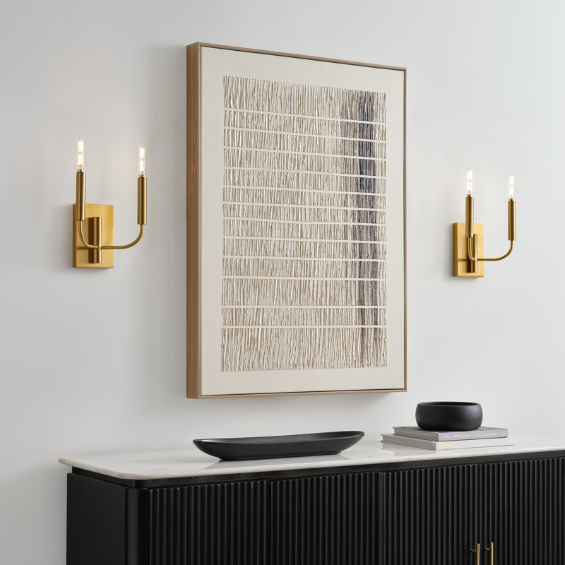 Tedder Steel Candle Wall Light, Burnished Brass