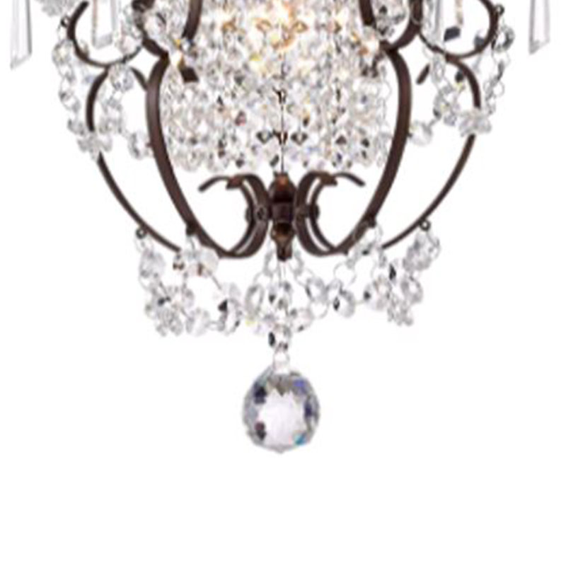 Connie Crystal Pendant In Rustic Iron Frame Finish.16.2"h X 10.6" Diameter