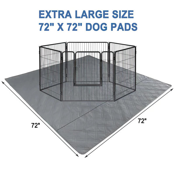 72 x72 Extra Large, Washable Pet Dog Pee Mat for Playpen, Floor, Bed, Sofa and Trunk Tucker Murphy Pet Color: Black