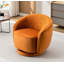 Fauteuil demi-tonneau pivotant en velours avec base robuste et coussin rembourré épais-1619580524