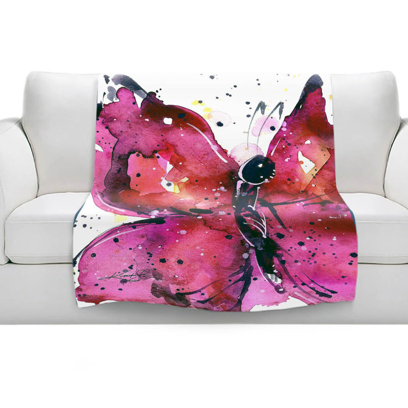 Couverture sherpa doux de papillon plaisir, l 51 po x L 60 po