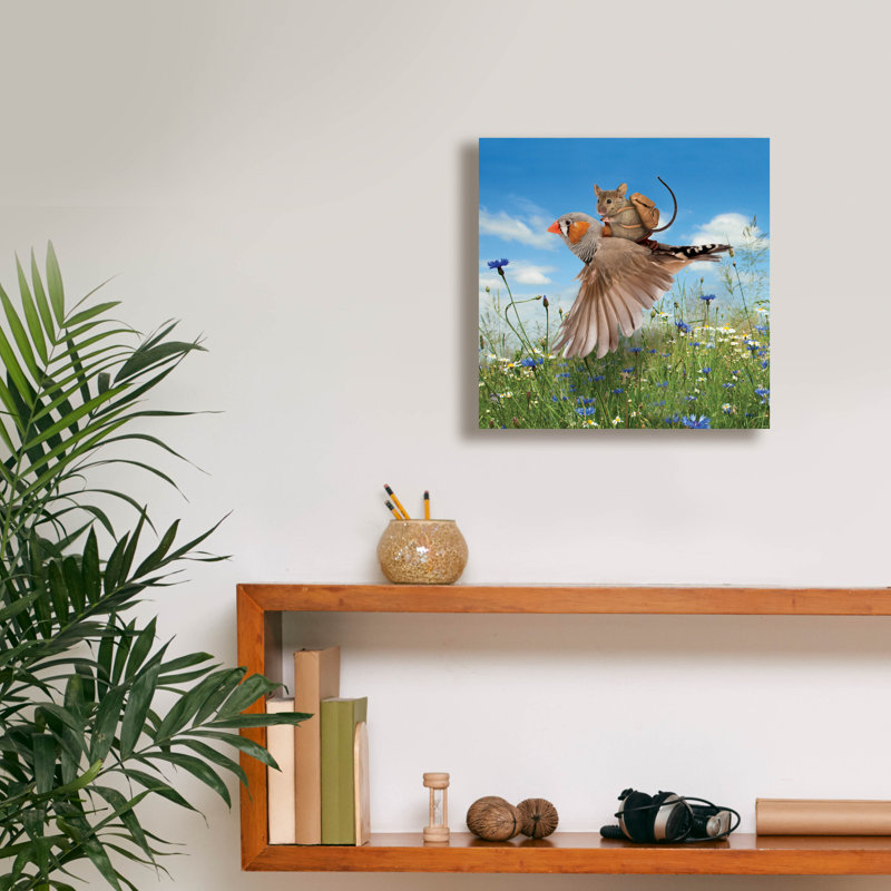  «Catching A Ride» par John Hovenstine, art mural sur toile, 12 po x 12 po, H 12 po x l 12 po
