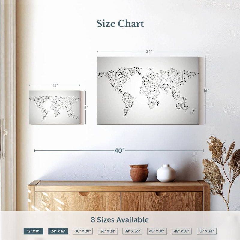 Carte du monde du réseau Aliaz, H 16 po x l 24 po