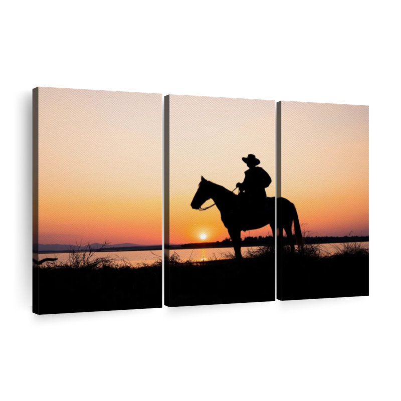 «Cowboy Silhouette», 3 pièces, H 20 po x l 33 po