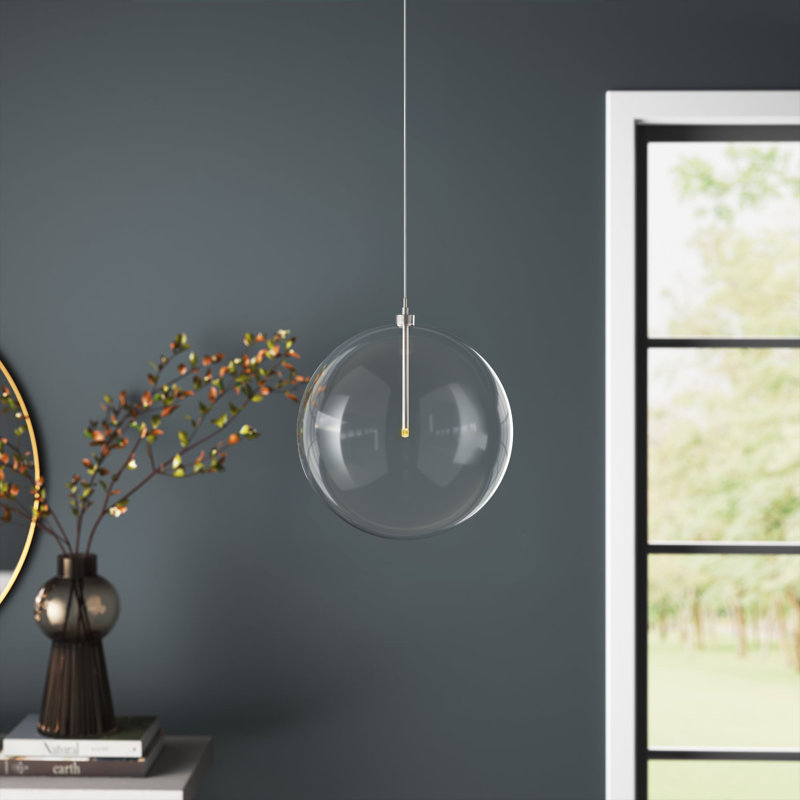 Jeanna 1-Light Pendant in Nickel, Nickel