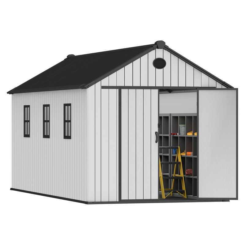 Remise de rangement l 8 pi x P 16 pi, H 96,06 po x l 83,46 po x P 177,95 po
