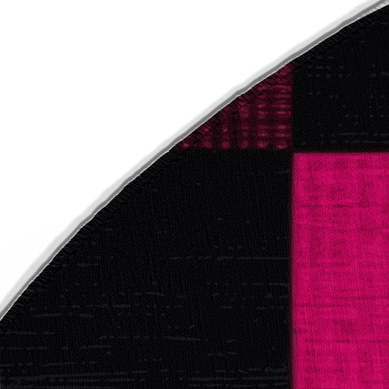 Tapis intérieur / extérieur mauve à carreaux, Rond 5 pi