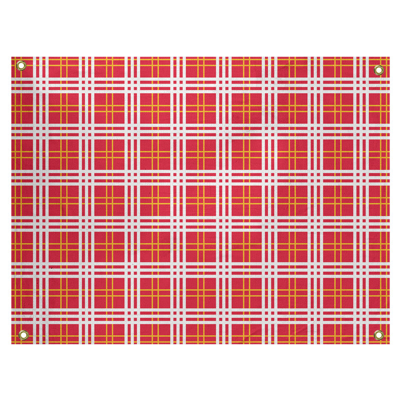 Tapisserie en polyester Kansas City Luxury, H 50 po x l 59 po, Rouge / or / blanc
