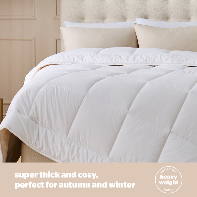 Silentnight Natural Wool Heavyweight Duvet with Pure Cotton Cover, Double