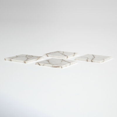 Stoneware Square 4 Piece Coaster Set