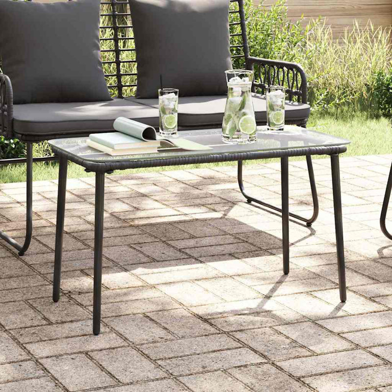 Rectangular Outdoor Side Table, Black