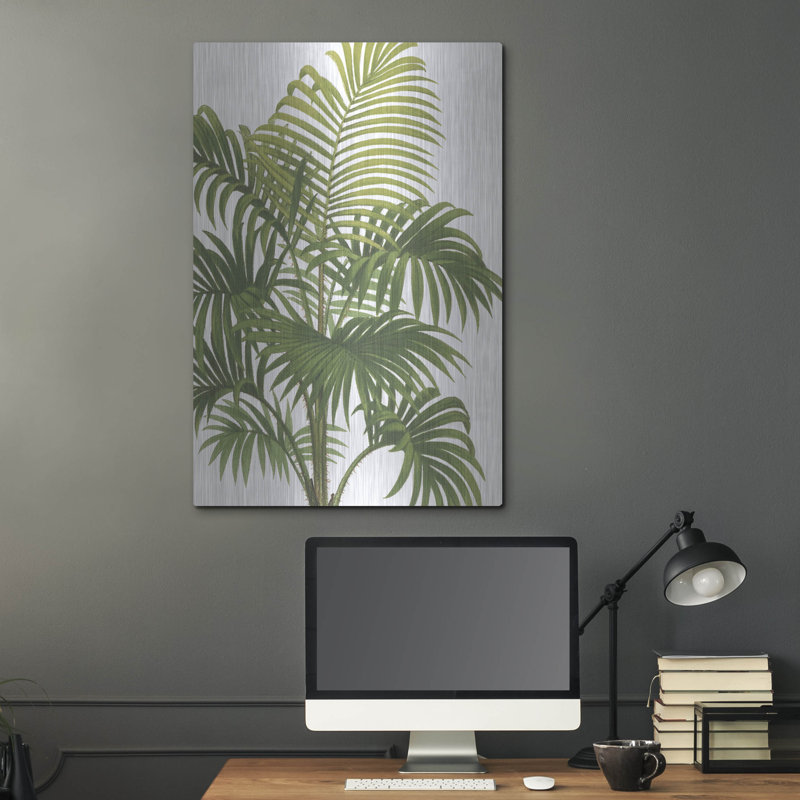 Art mural luxueux en métal «Riviera Palms 1 C» par Wild Apple, 24 po x 36 po, H 36 po x l 24 po