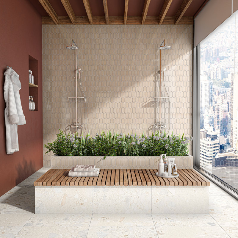 Carreau de mosaïque en céramique émaillée 2 x 5 Daltile Luminique (12 pièces par carton) (8,76 pieds carrés par carton), Dune