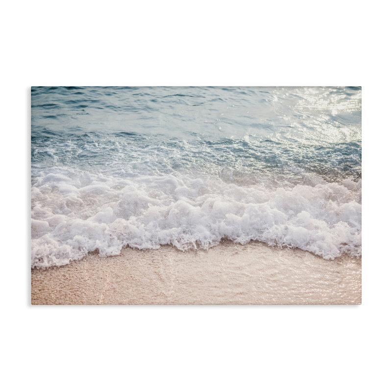 Art mural en toile aérienne «Ocean Foam» par Nataly White, H 20 po x l 30 po