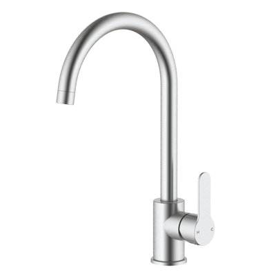 VeeBath ORBINA Velto Stainless Steel Kitchen Mixer Tap, Single Lever Sink Mixer Tap, Top Fix Deck Mounted Design