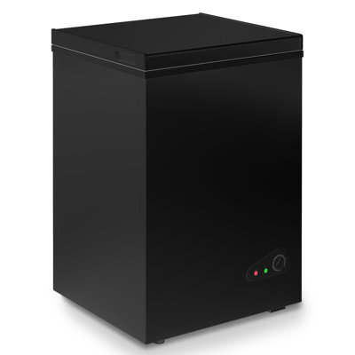 TABU Chest Freezer, 4.2 Cu Ft Deep Freezer with Removable Storage Basket, Black Top Open Door Freezer with 7 Level Adjustable Temperature