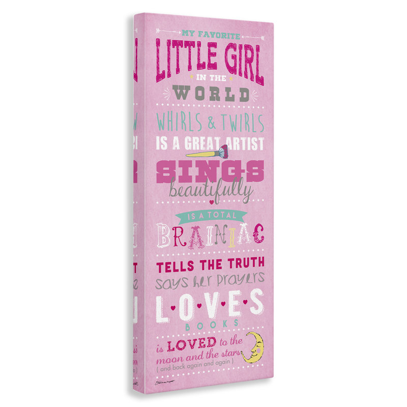 Art sur toile Kraker Favorite Little Girl in the World, H 24 po x l 10 po