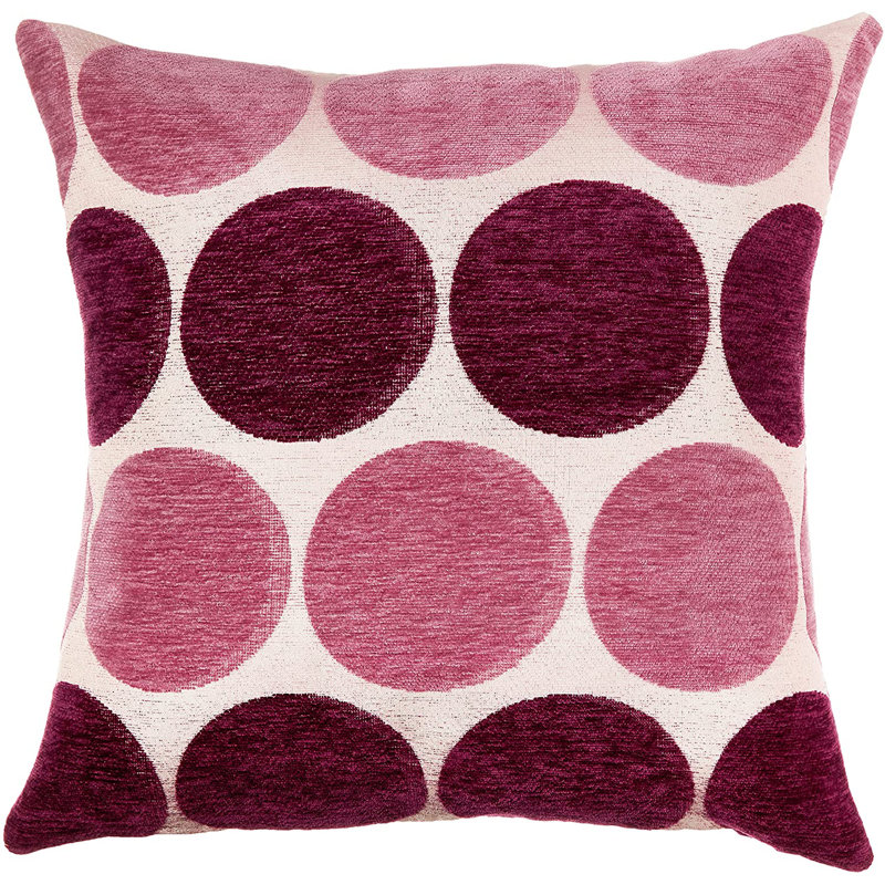 Evelyn-Rose Polka Dots Pillow Cover, Violet, Polyester/Polyfill