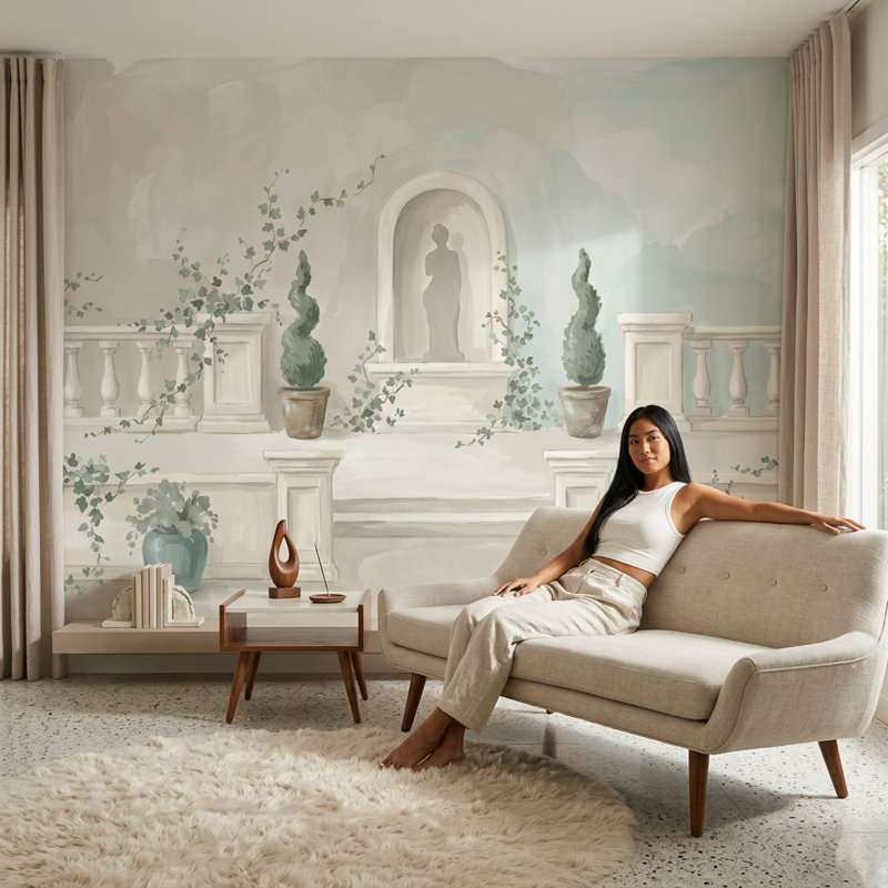 Décoration murale amovible Walls Wall Terrace Terrace, 100 po x 96 po, Texturé non collé