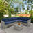 Modular Patio Conversation Set with Cushions-397064405-397064404
