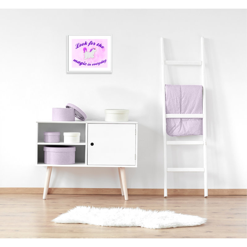 Décoration murale licorne magique pour enfants, H 21,5 po x l 25,5 po x P 1,19 po, Encadré de boîte blanc