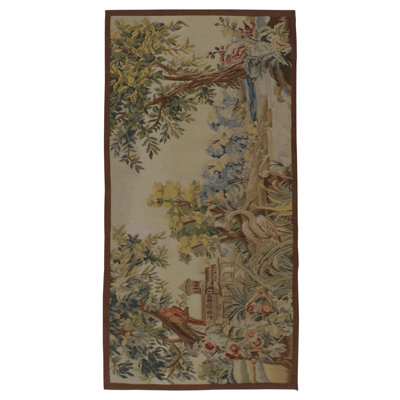 Tapis vert / beige noué à la main de haute qualité