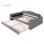 Lit de jour double rembourré avec couchette, accoudoirs de rangement et système audio Bluetooth, molleton Teddy, gris-118661101-118661102