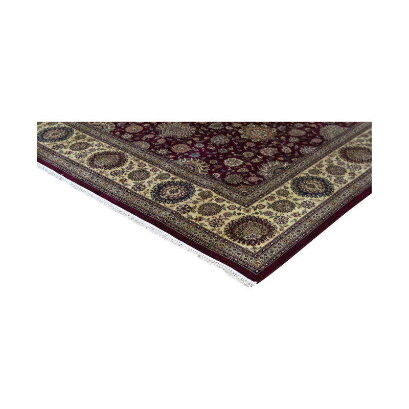 Manchuria Hand-Knotted Wool WINE / CREAM Area Rug