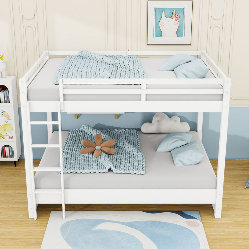 Lit superposé grand sur grand avec design peu encombrant, Blanc