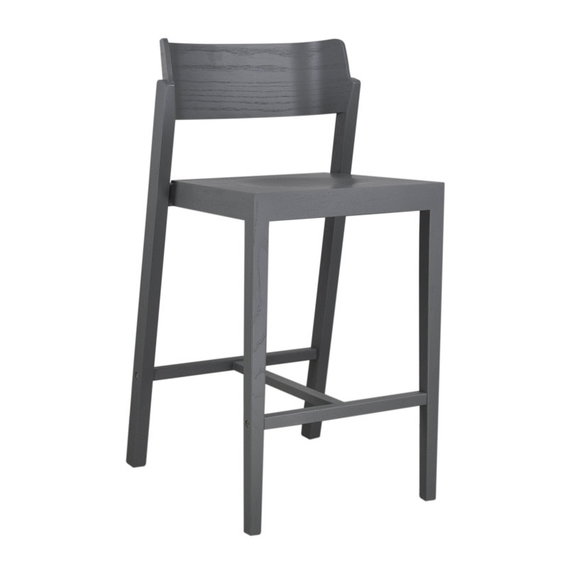 Tabouret de comptoir en bois massif 1960, Gris, Tabouret de comptoir (siège d'une hauteur de 25,5
