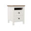 Table de chevet blanche et brune 2 pour chambre à coucher et chambre à coucher fonctionnelle - + rangement pratique brun et élégant-1014840441