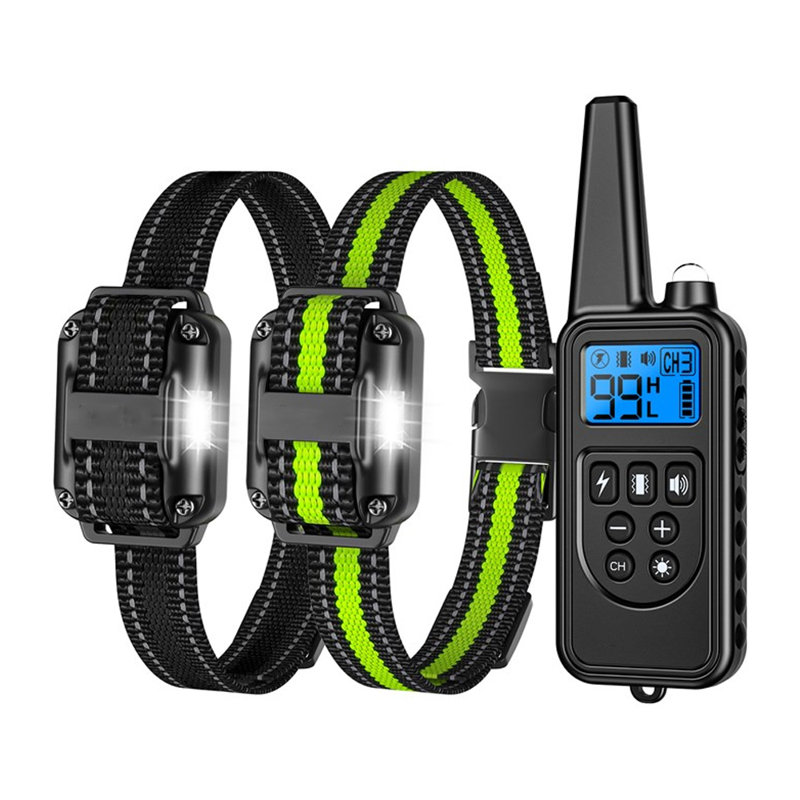 Collier de dressage pour chien avec télécommande avec buzzer, vibration, choc électrique, lumières et modes sans choc pour collier de dressage pour chien