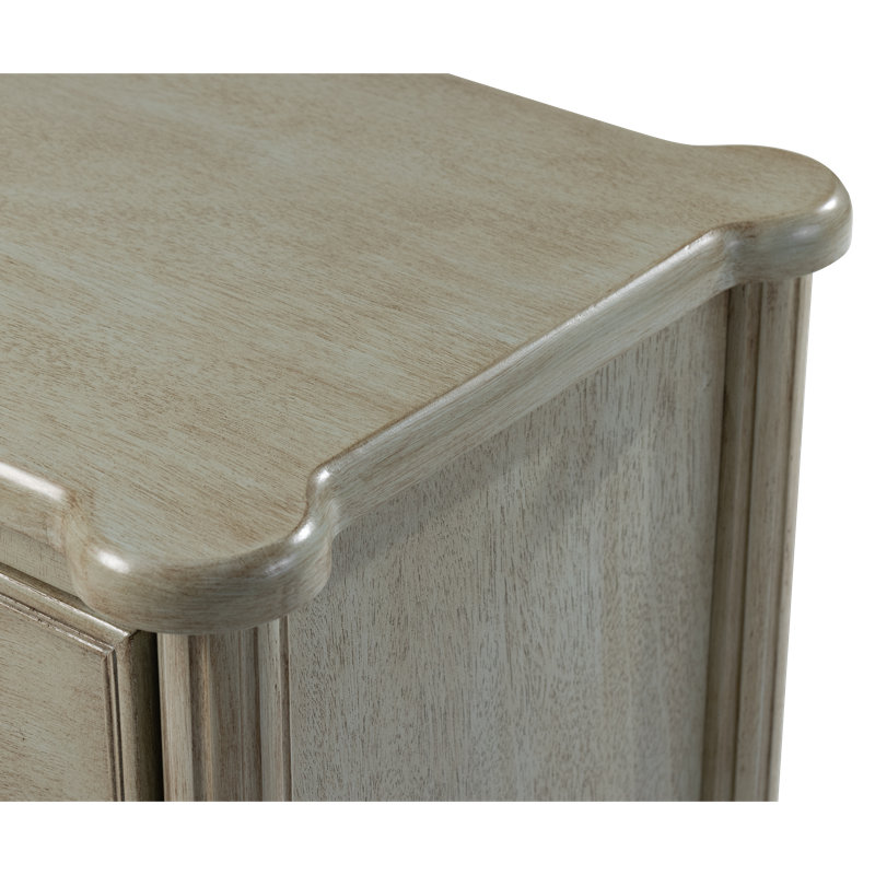 Farmhouse 2 Drawer Nightstand With Hidden Drawer, Green