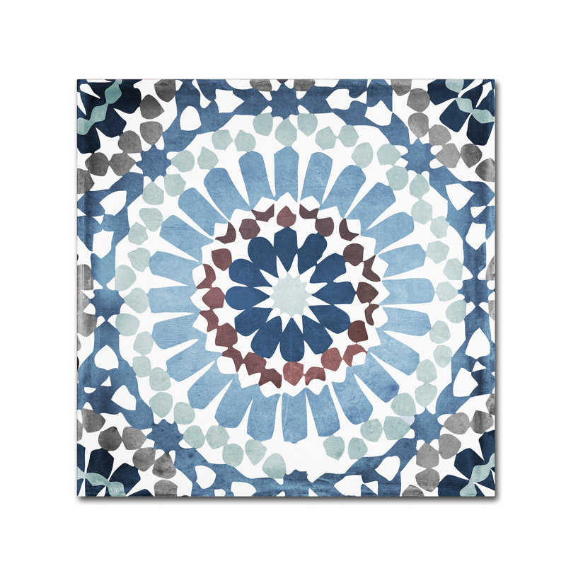 « marocain blues iv » par, impression sur toile tendue Jadaya, H 14 po x l 14 po x P 2 po