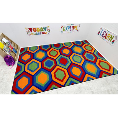 Tapis pour salle de classe KidCarpet.com Sitting Hexagons