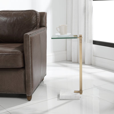 Caddie Glass Top End Table
