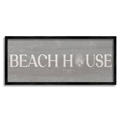 «Beach House», affiche rétro sur toile tendue à motif de coquillages par Daphne Polselli