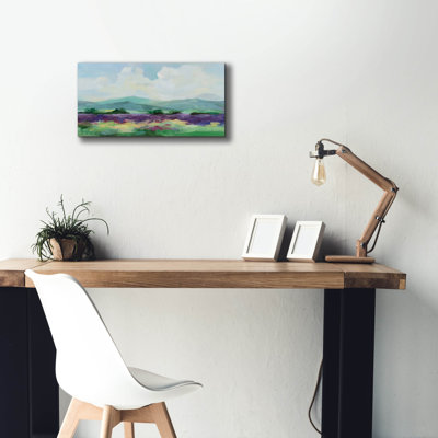 August Grove 'May Lavender Field 2' by Silvia Vassileva Canvas Wall Art, 24" x 12"
