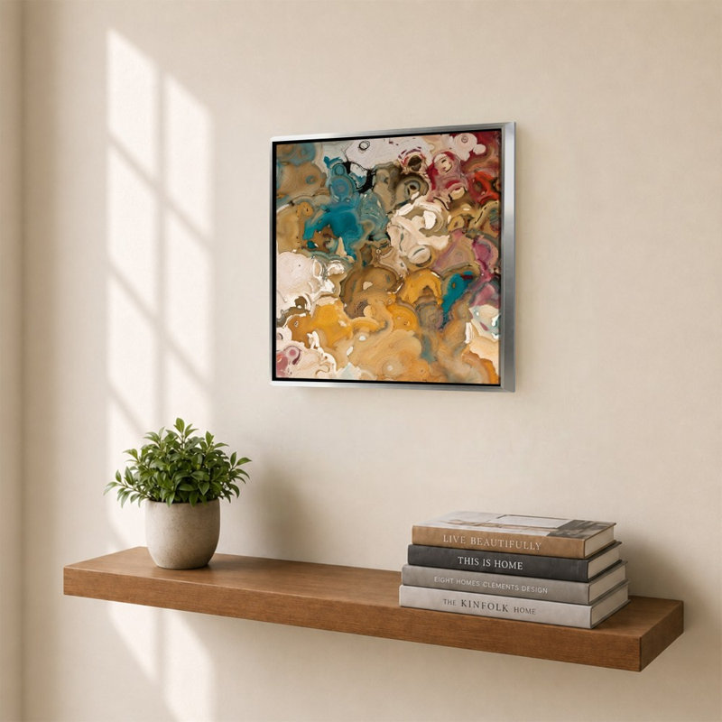 Proverbes 17: 6 générations de joie par Mark Lawrence, H 39,5 po x l 39,5 po x P 0,75 po, Acrylique encadré, Argent argent