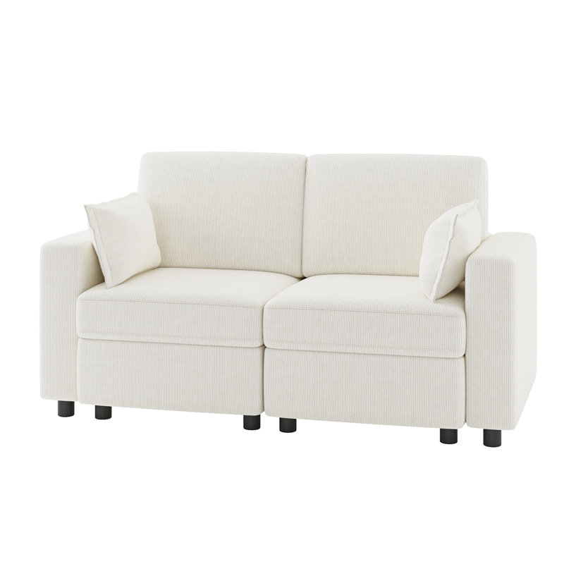 Canapé modulaire 3 pièces Vickey, Blanc
