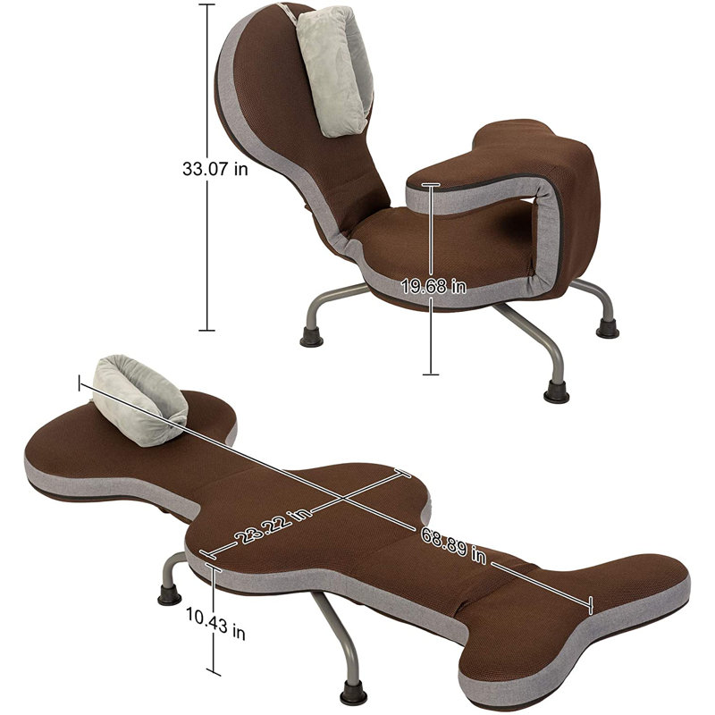 Chaise pliante rembourrée Sundale, Brun